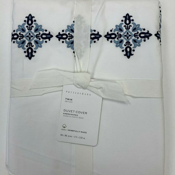 Pottery Barn Bedding Pottery Barn Tile Embroidered Organic Percale